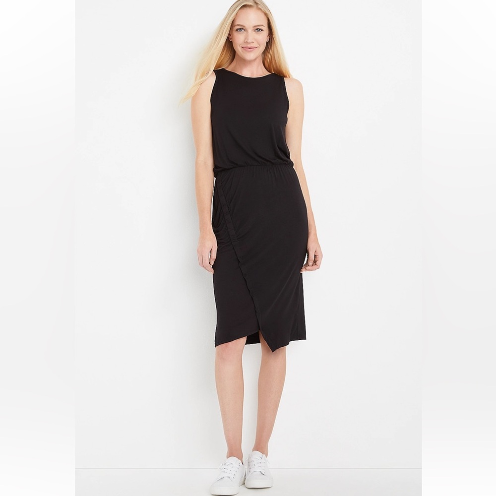 Black bodycon midi sheeth dress